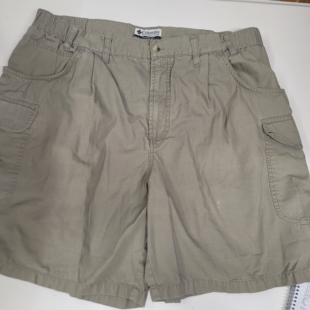 Columbia Mens‎ Cargo Shorts Size 40 Outdoor Casual Elastic Waist Khaki